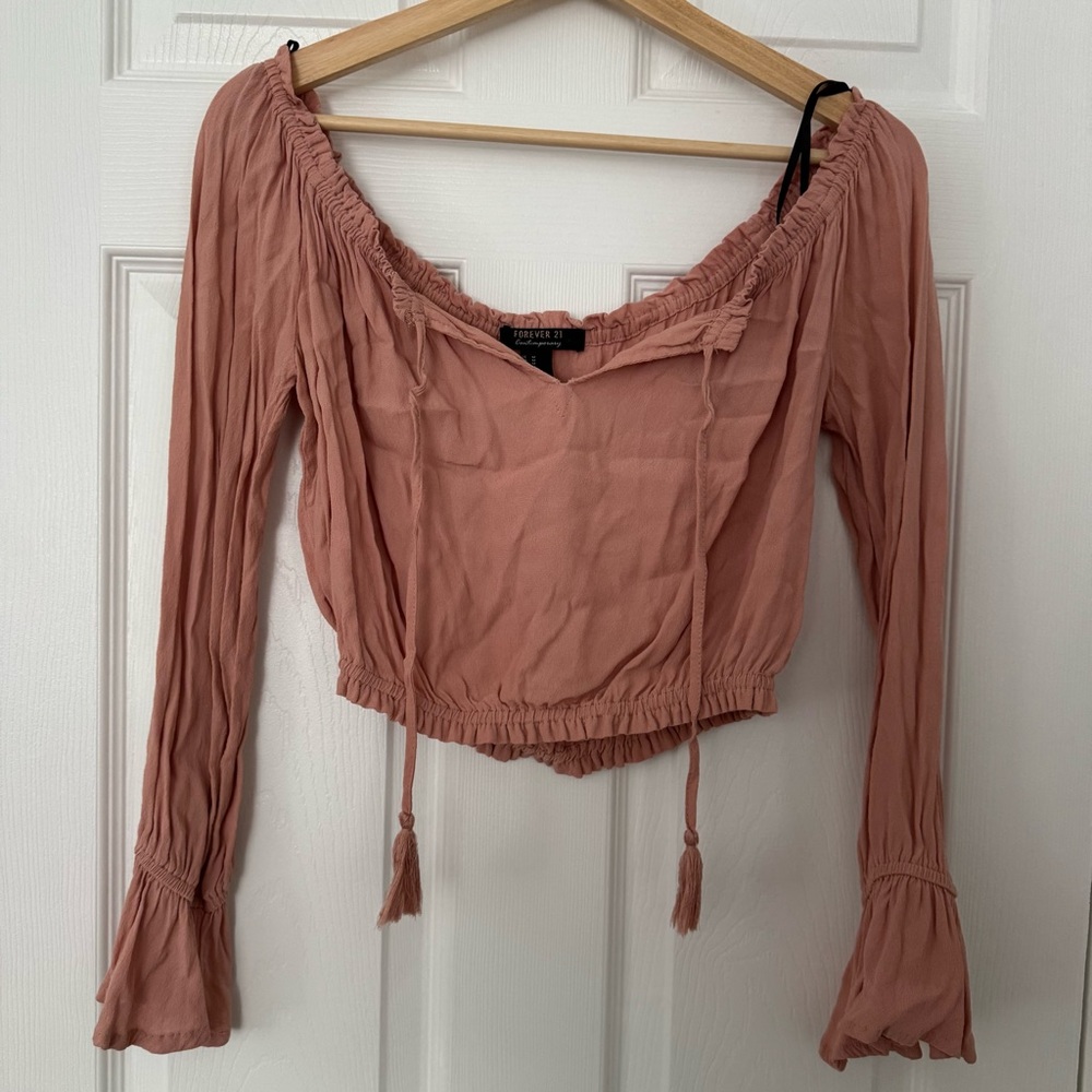 Forever 21 Pink Off-Shoulder Blouse